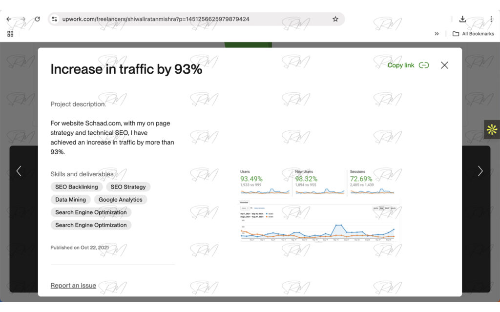 Increase in traffic by 93% | Schaad website report
