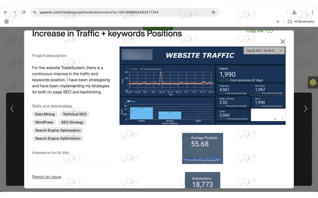 TradeSystem | Increase in Traffic + keywords by expert strategy