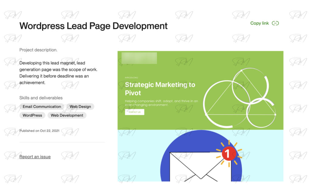 Lead Generation Page | WordPress Development