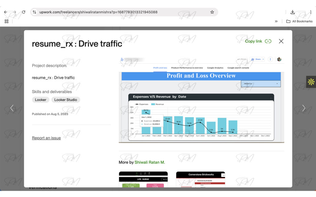Dashboard showing resume_rx Drive traffic