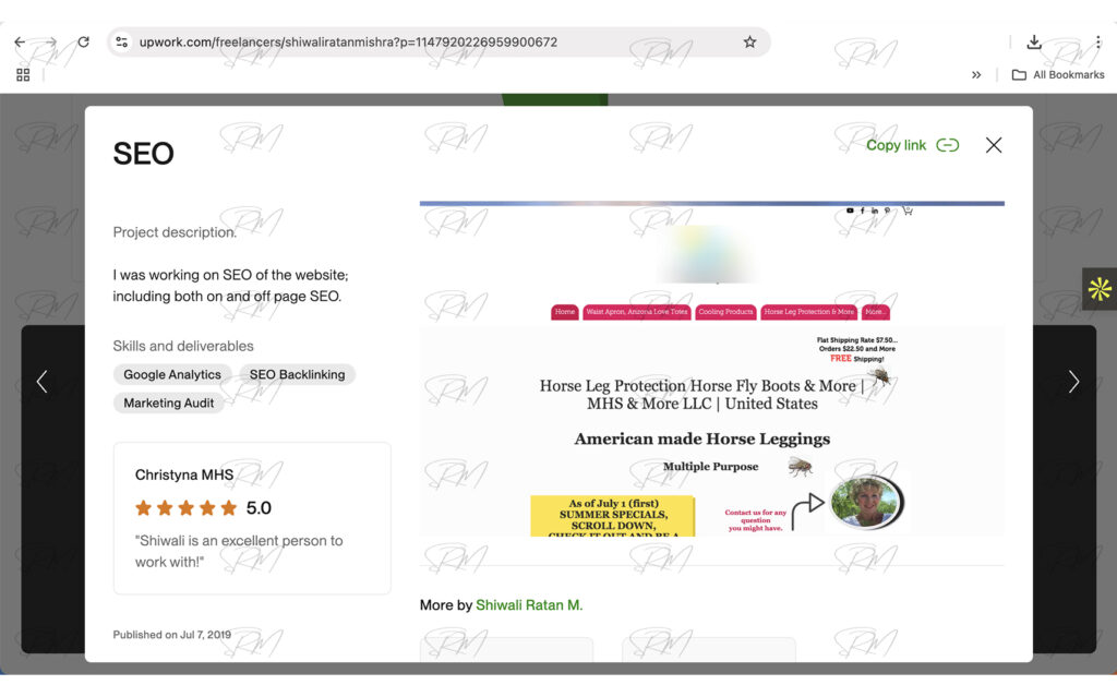 Worked on SEO for this website