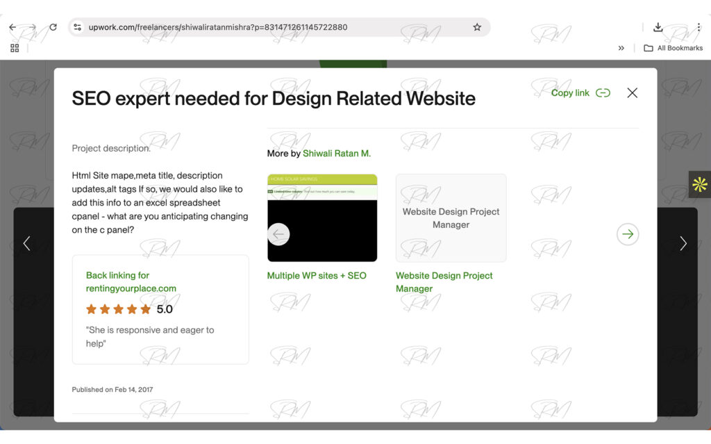 Project - SEO expert needed for Design Related Website