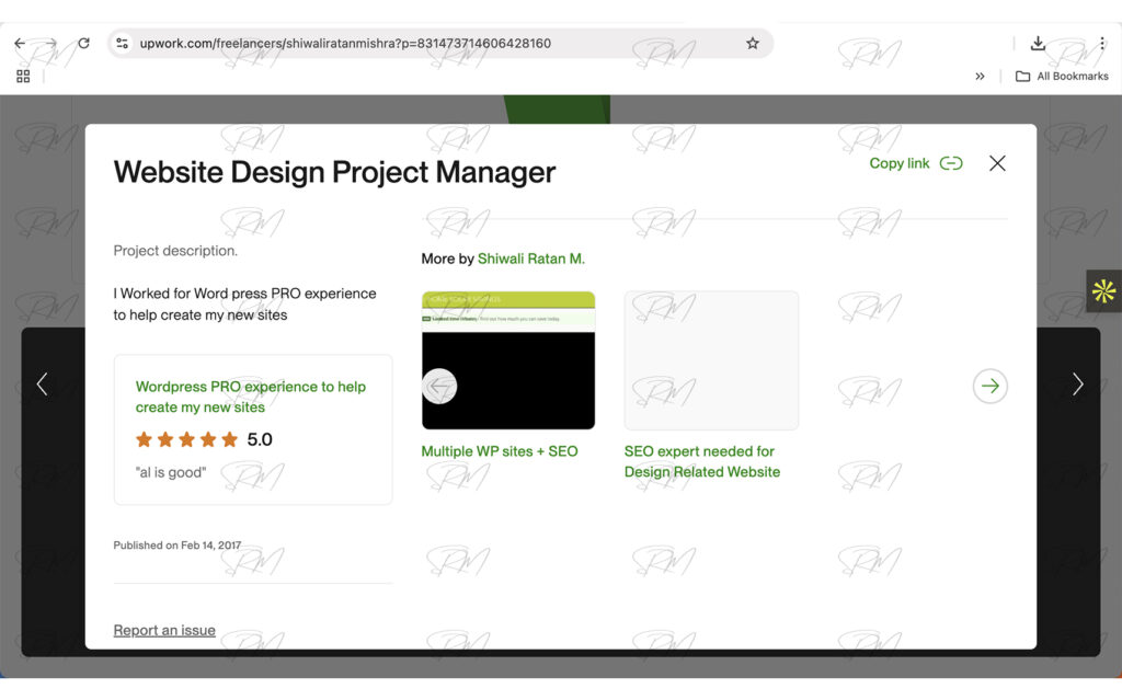Worked on Website Design as a manager